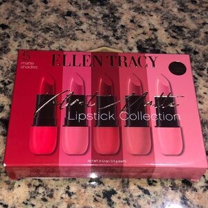 Ellen Tracy Matte Lipstick 5 Piece Set - Bold Reds and Pinks